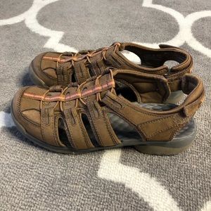 Clarks Sandals Womens Size 9 Fisherman Brown Adjustable Summer